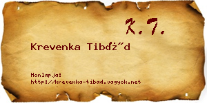 Krevenka Tibád névjegykártya